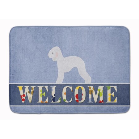 Carolines Treasures Bedlington Terrier Welcome Machine Washable Memory Foam Mat BB5498RUG